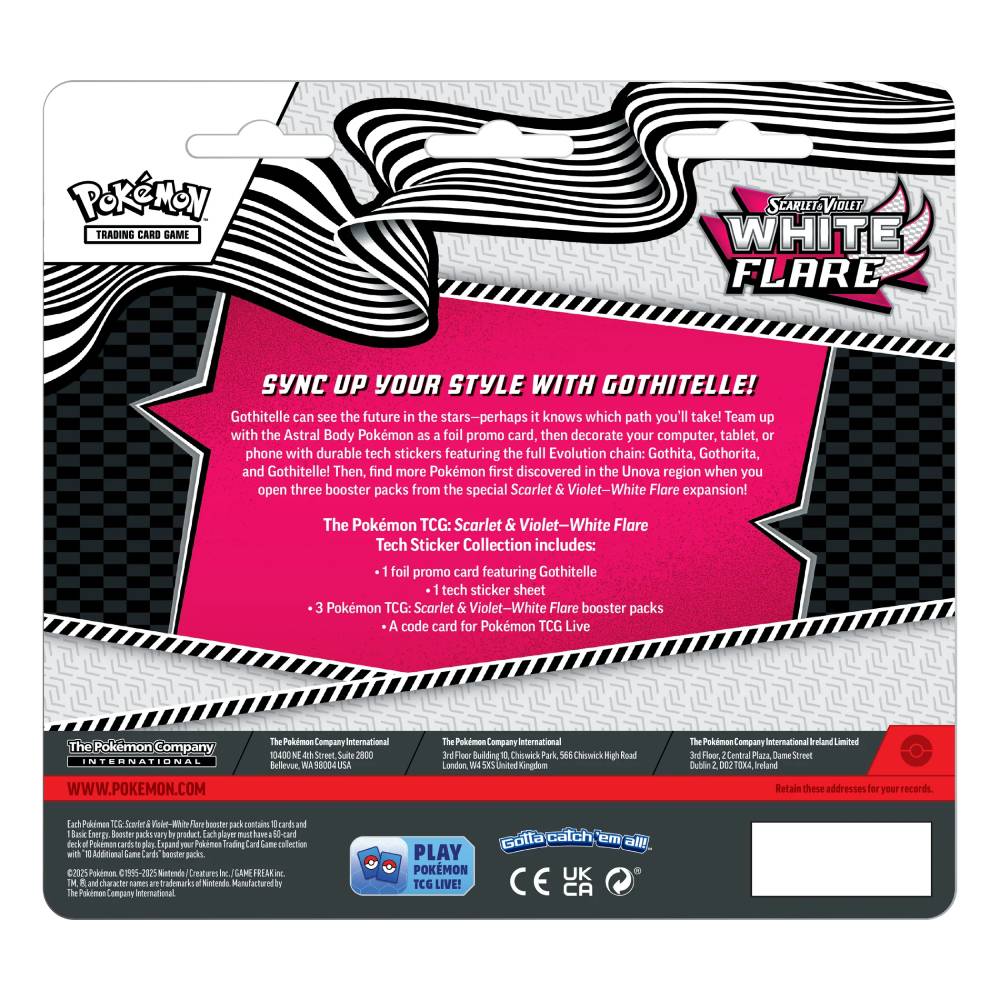 Pokemon Scarlet & Violet - White Flare Tech Sticker Collectie Gothitelle